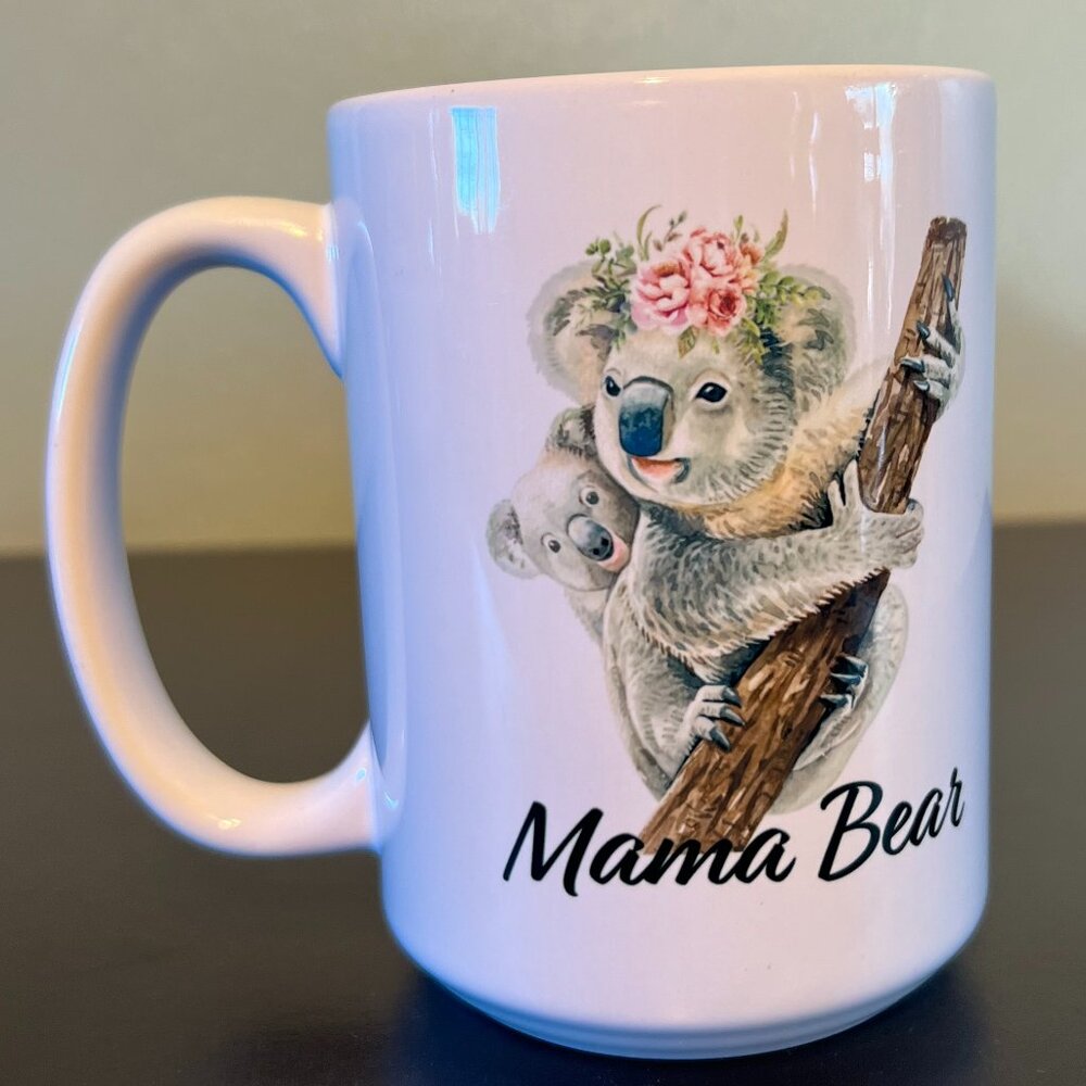 Koala Mama Bear Ceramic Coffee Cup Mug ~ Mother Gift Boho - Picture 2 of 7